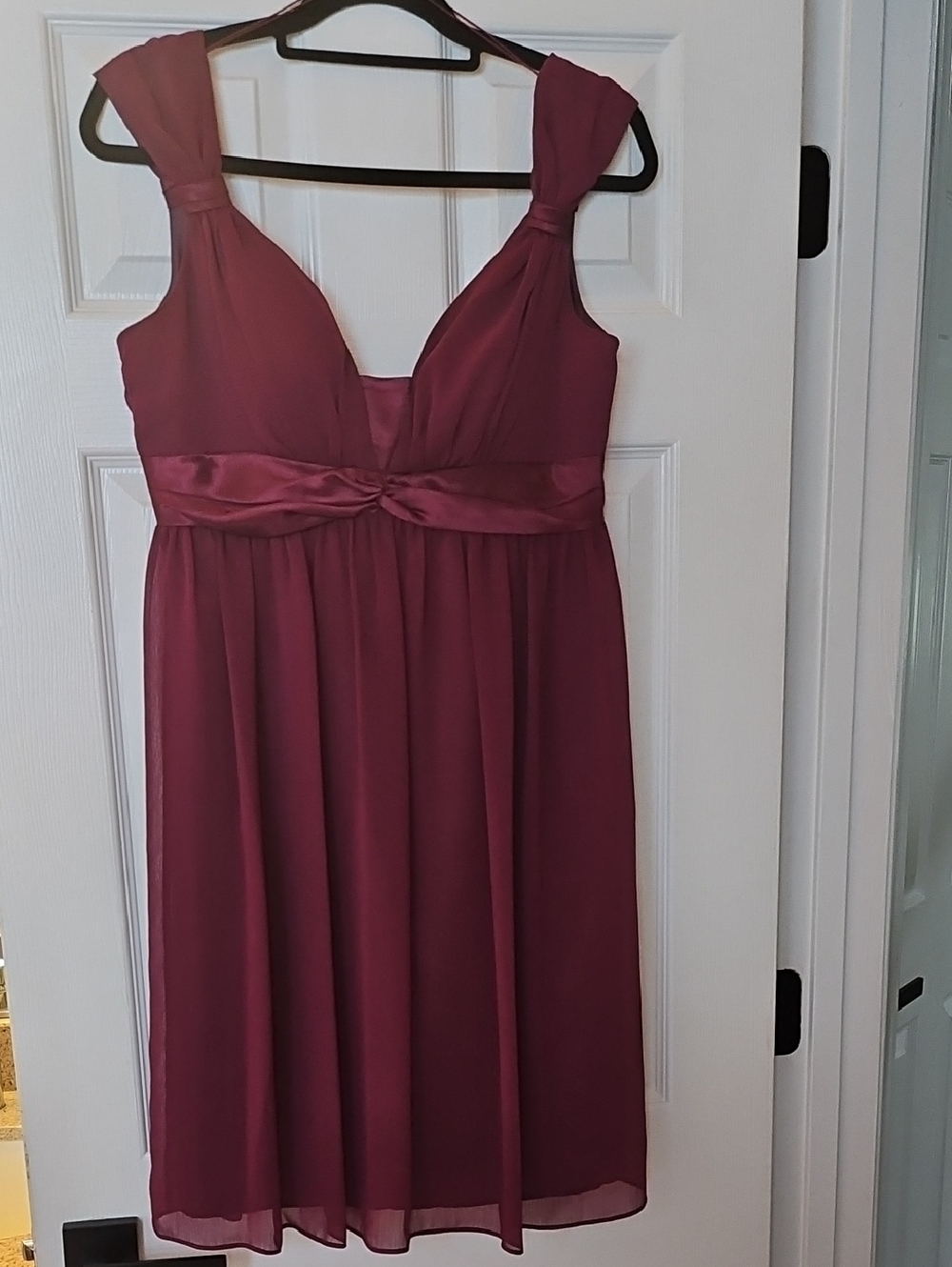 London Times Wine Midi Chiffon A-Line Dress